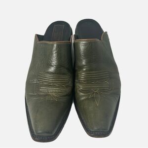 Tres Outlaws Women’s Handmade Embroidered Leather Pointed Toe Mules Western